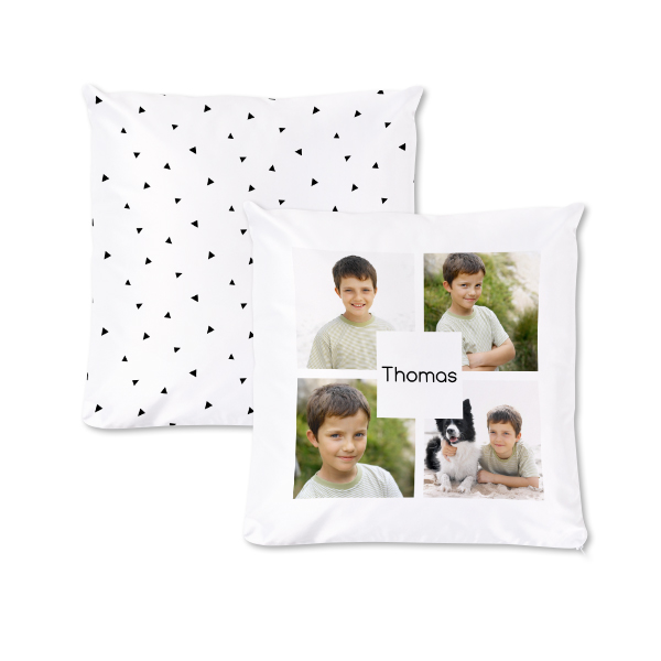 Polyester kussensloop met vulling vierkant M voor- en achterkant Polyester kussensloop met vulling vierkant M voor- en achterkant