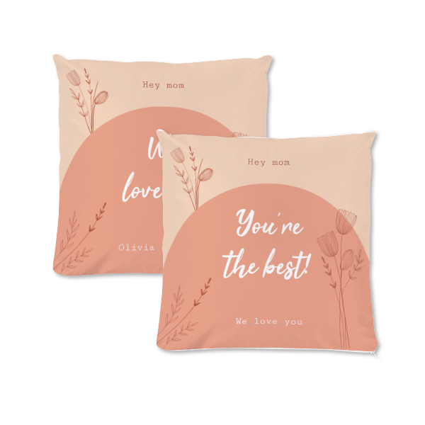 Polyester Cushion Cover and Filling Square M Front & Back print