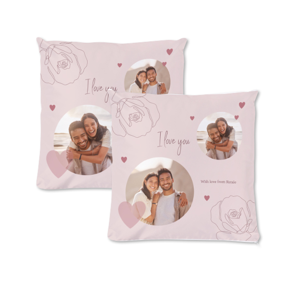 Polyester Cushion Cover and Filling Square M Front & Back print