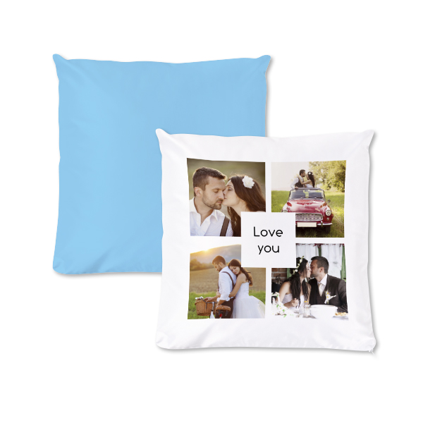 Polyester kussensloop met vulling vierkant M voor- en achterkant Polyester kussensloop met vulling vierkant M voor- en achterkant