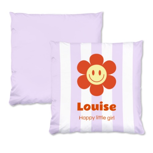 Coussin satiné carré L imprimé recto-verso