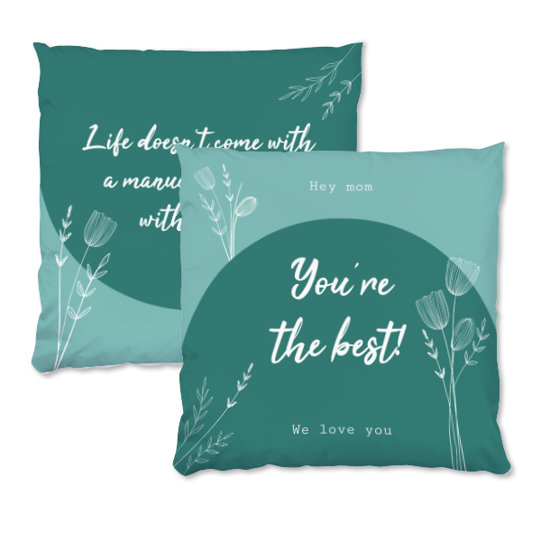 Coussin satiné carré L imprimé recto-verso