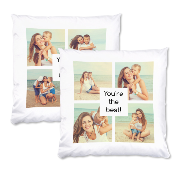 Polyester kussensloop met vulling vierkant L voor- en achterkant Polyester kussensloop met vulling vierkant L voor- en achterkant