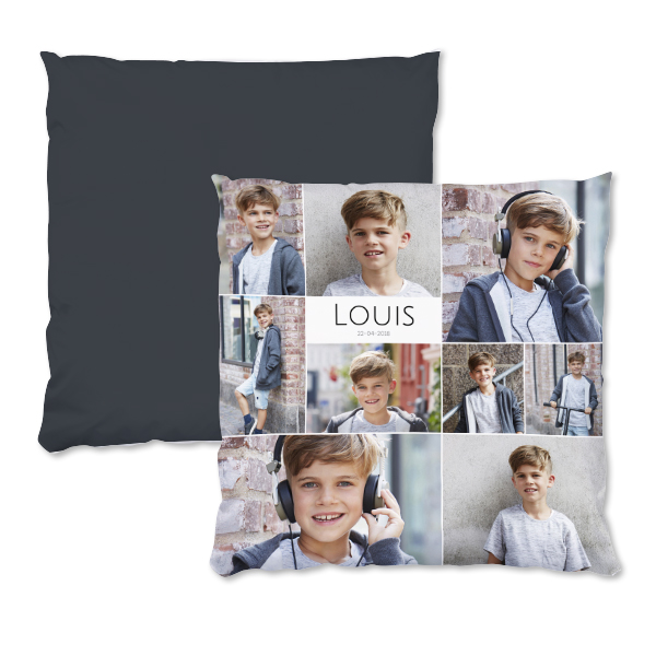 Coussin satiné carré L imprimé recto-verso Coussin satiné carré L imprimé recto-verso