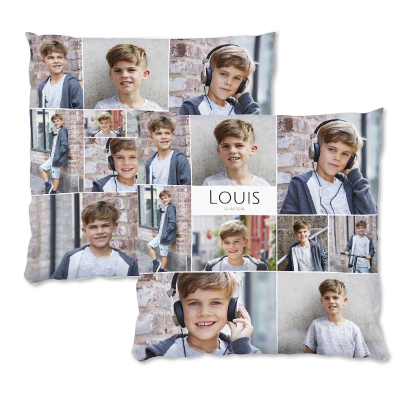 Coussin satiné carré L imprimé recto-verso Coussin satiné carré L imprimé recto-verso