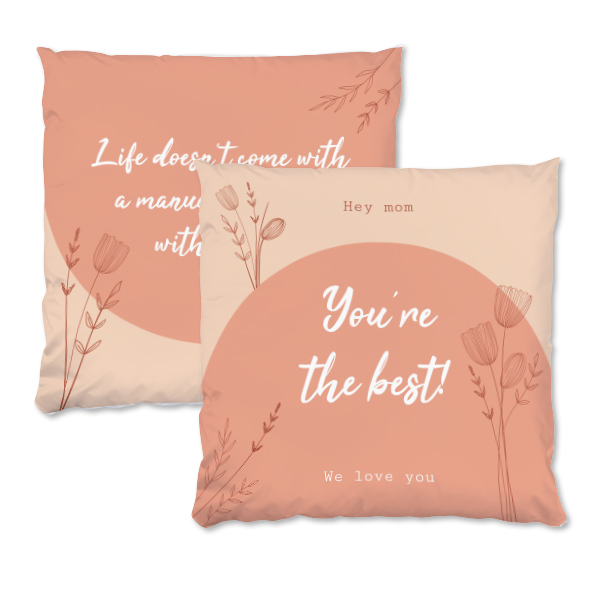 Coussin satiné carré L imprimé recto-verso