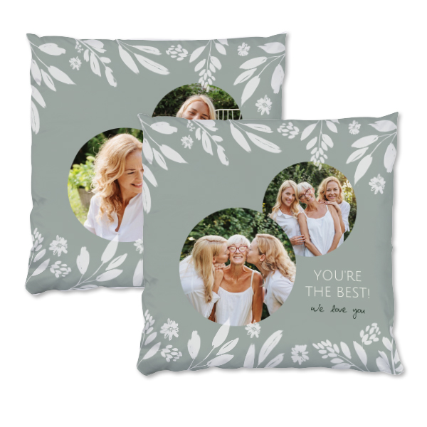 Coussin satiné carré L imprimé recto-verso