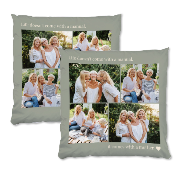 Polyester kussensloop met vulling vierkant L voor- en achterkant
