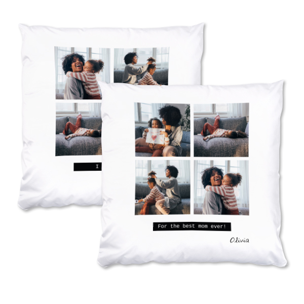 Coussin satiné carré L imprimé recto-verso Coussin satiné carré L imprimé recto-verso