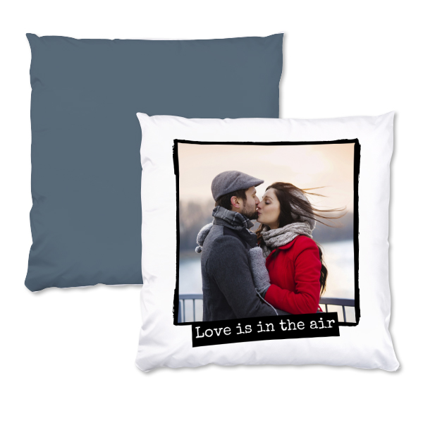 Coussin satiné carré L imprimé recto-verso Coussin satiné carré L imprimé recto-verso