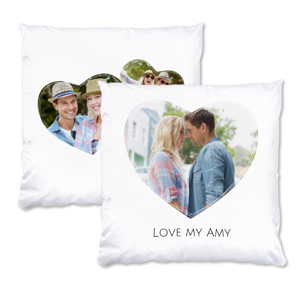 Coussin satiné carré L imprimé recto-verso