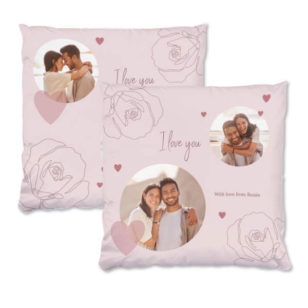 Polyester Cushion Cover and Filling Square L Front & Back