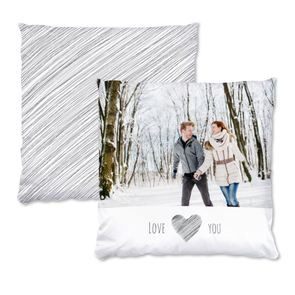 Coussin satiné carré L imprimé recto-verso