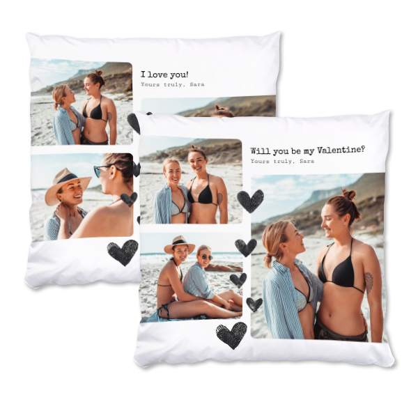 Polyester Cushion Cover and Filling Square L Front & Back