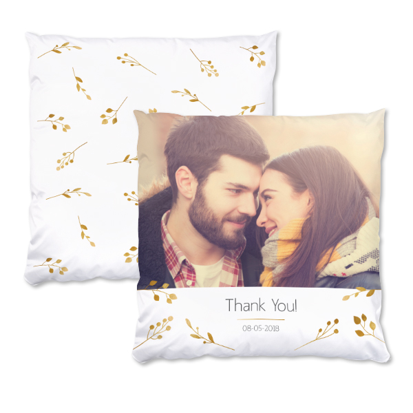 Coussin satiné carré L imprimé recto-verso Coussin satiné carré L imprimé recto-verso