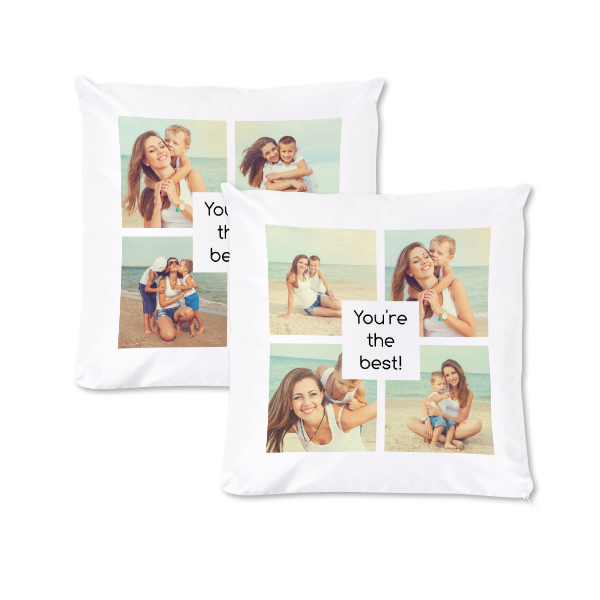 Putetrekk i polyester, Kvadratisk M med trykk på for- og bakside Putetrekk i polyester, Kvadratisk M med trykk på for- og bakside