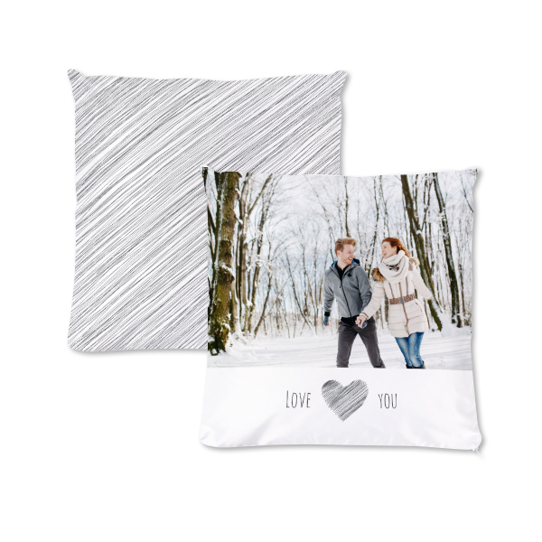 Polyester kussen vierkant M voor- en achterkant bedrukking