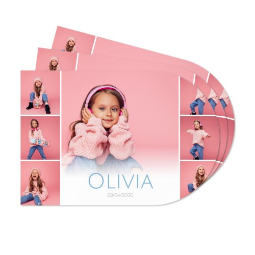 Personlig bordbrikker i papir med trykk Jul - Bue - 24 st