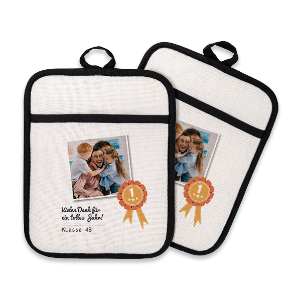 Personalisierte Topflappen mit Foto - 2 Stk.