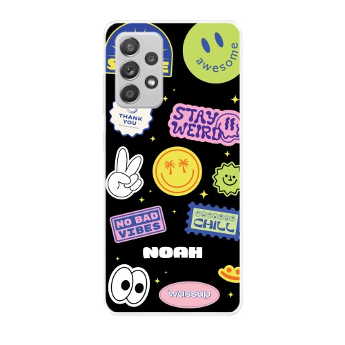 Funky Smiley Stickers - Text only
