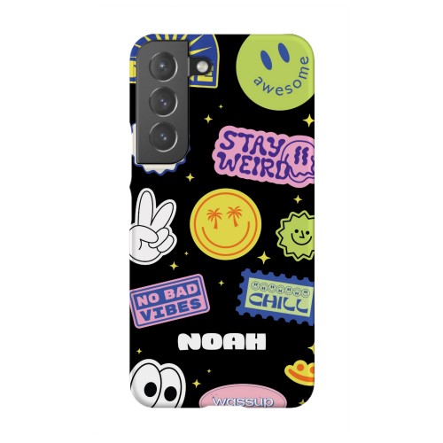 Funky Smiley Stickers - Text only