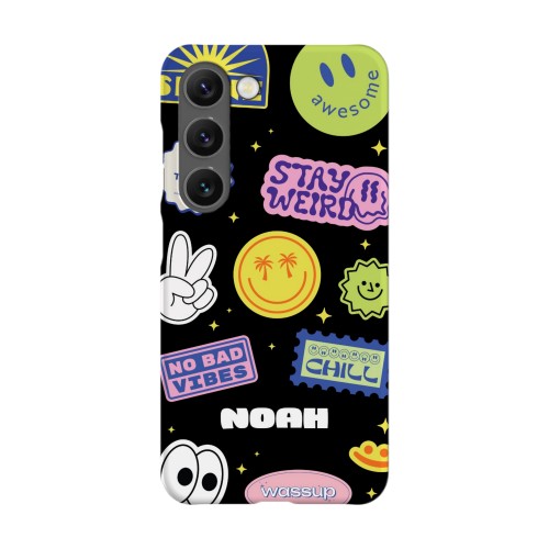 Funky Smiley Stickers - Text only