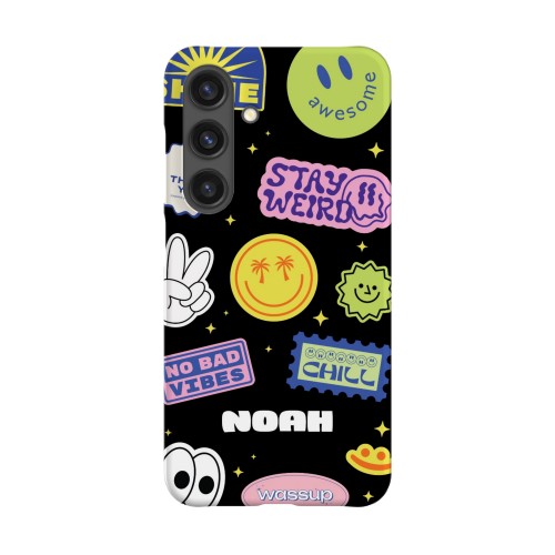 Funky Smiley Stickers - Text only