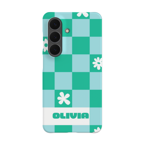 Checkerboard Flowers - Text Only