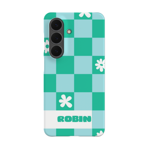 Checkerboard Flowers - Text Only