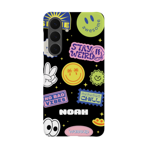 Funky Smiley Stickers - Text only