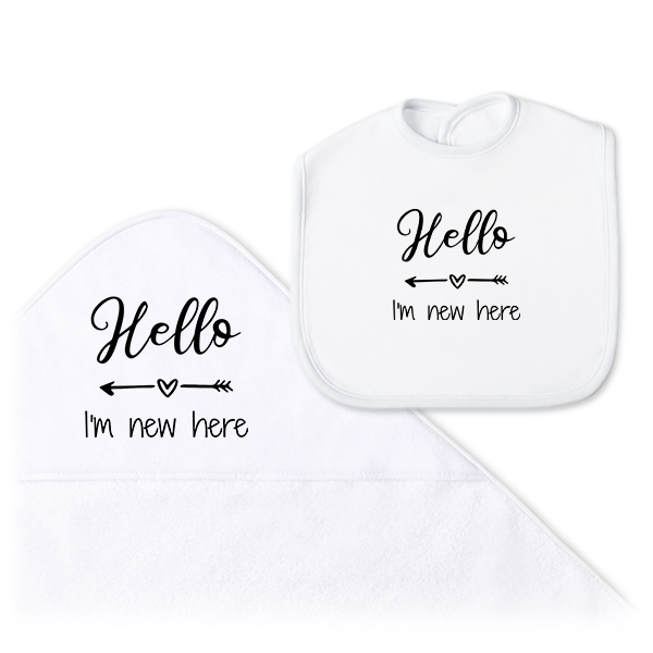 Baby Gift Set Bath Cape & Bib