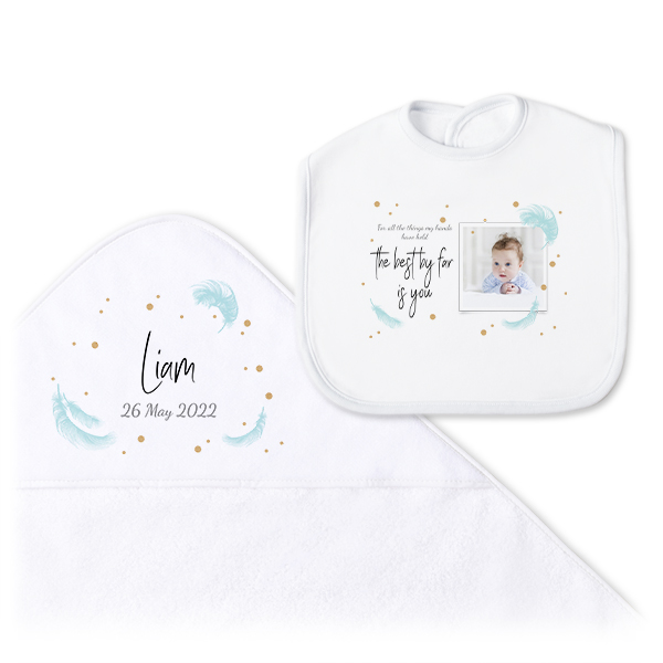 Baby Geschenkset Badcape & Slabbetje
