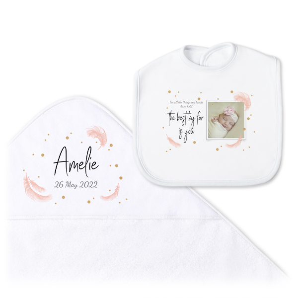 Baby Geschenkset Badcape & Slabbetje Baby Geschenkset Badcape & Slabbetje