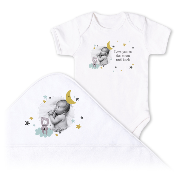 Baby Geschenkset Badcape & Rompertje