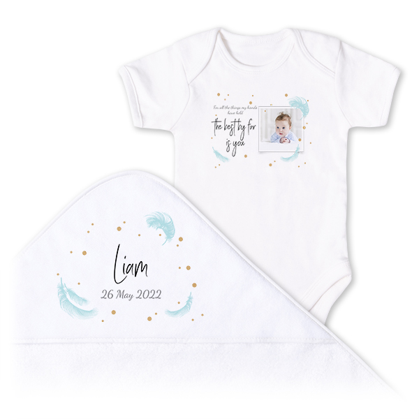 Baby Geschenkset Badcape & Rompertje Baby Geschenkset Badcape & Rompertje