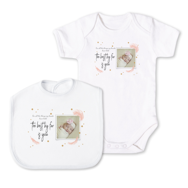 Personligt Babysæt - Hagesmæk & Babybody Personligt Babysæt - Hagesmæk & Babybody