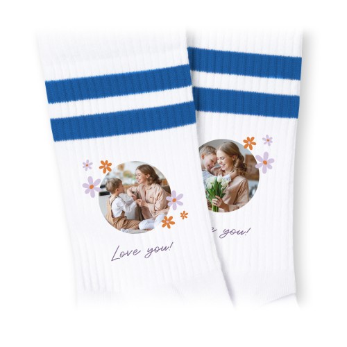 Sportsocken personalisiert Blau