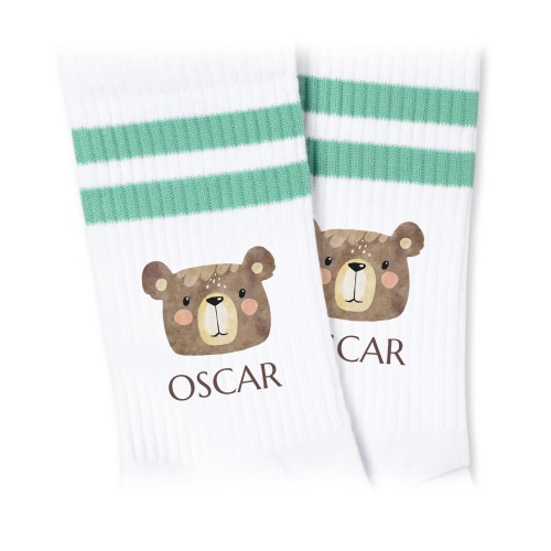 Chaussettes lignes vert menthe