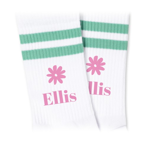 Chaussettes lignes vert menthe