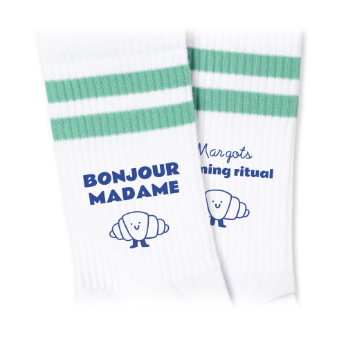 Chaussettes lignes vert menthe