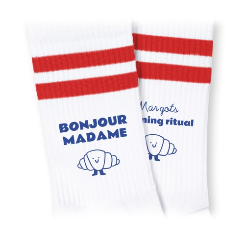 Chaussettes lignes rouges