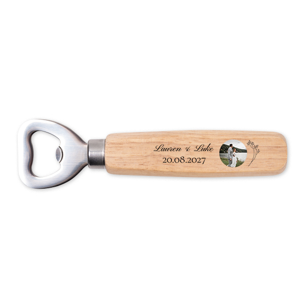 Bottle opener wood with print