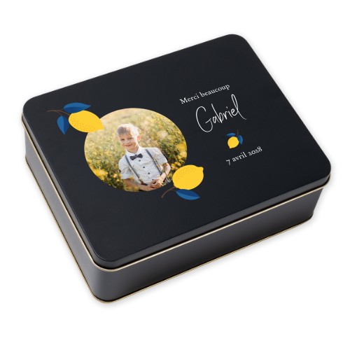 Boîte à biscuits rectangulaire noire