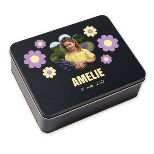 Boîte à biscuits rectangulaire noire