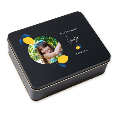 Boîte à biscuits rectangulaire noire