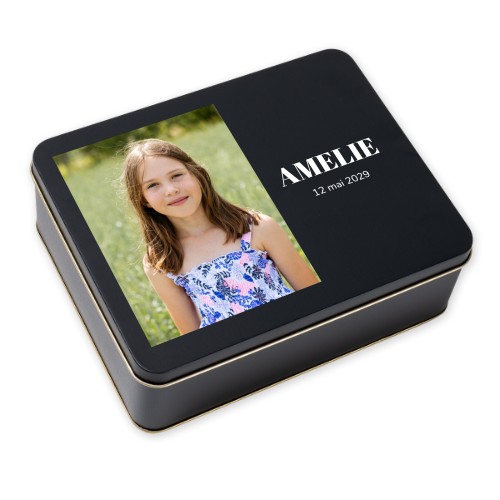 Boîte à biscuits rectangulaire noire