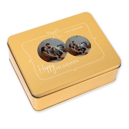 Cookie Tin Rectangle Gold Cookie Tin Rectangle Gold
