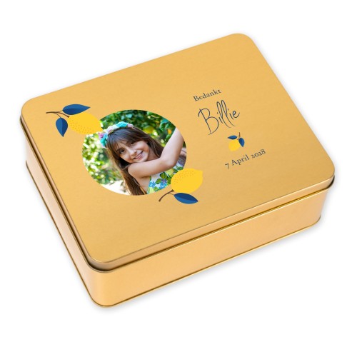 Koekjesdoos rechthoekig goud