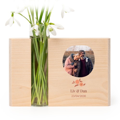 Woodblock Glass Vase - Full Colour Print Woodblock Glass Vase - Full Colour Print