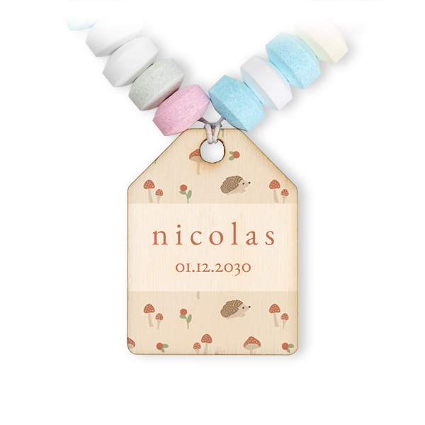 Bracelet de bonbons et étiquette en bois avec photo - lot de 12 Bracelet de bonbons et étiquette en bois avec photo - lot de 12